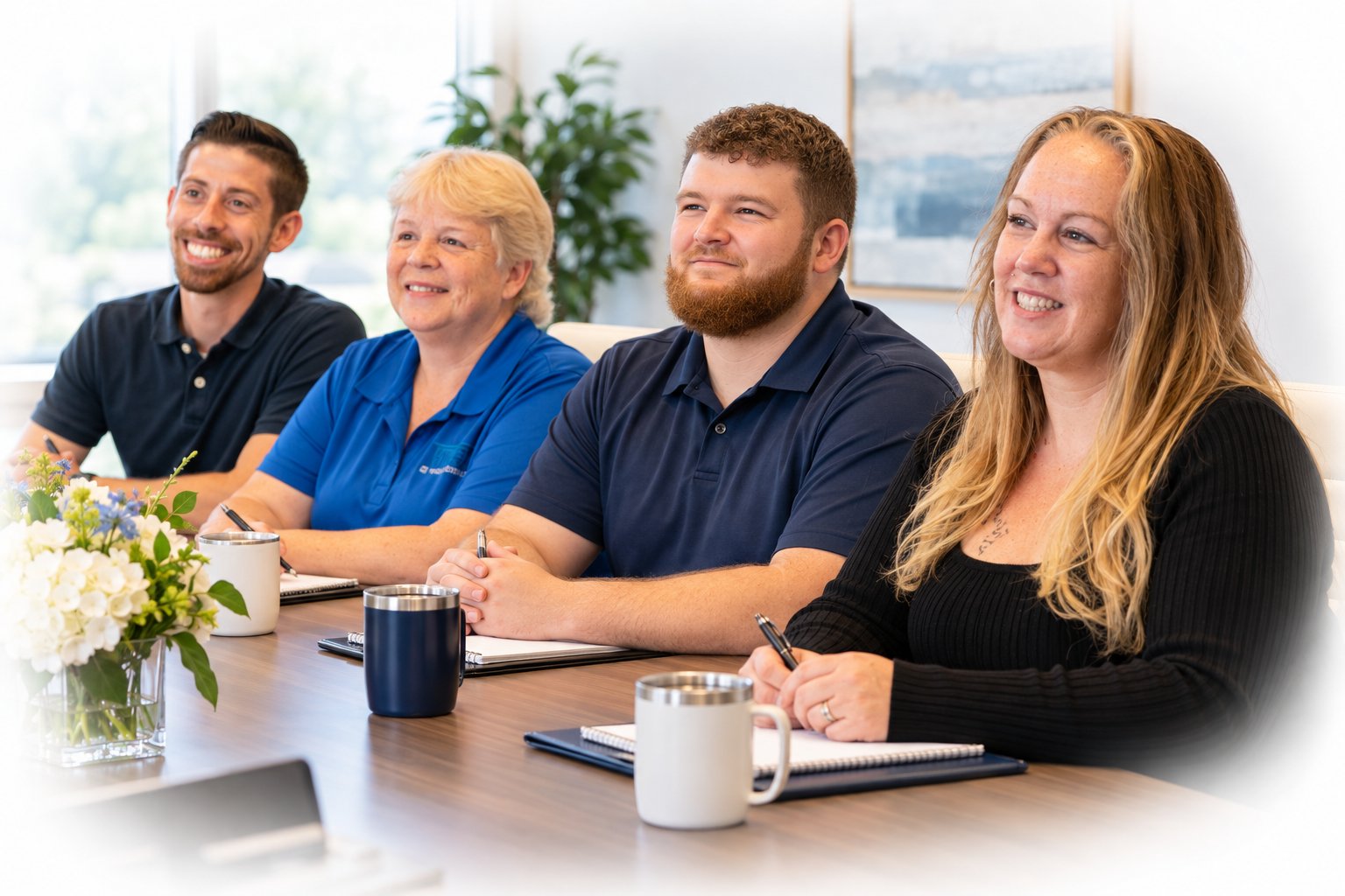 CST Group team meeting together at a conference table